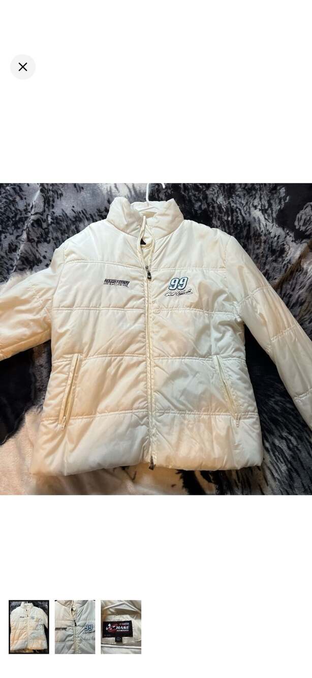 Chase Authentics Carl Edwards #99 Roush Fenway Racing Cream Puffer Jacket